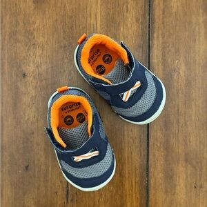 Navy and Orange Baby Sneakers